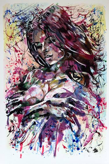 Original Abstract Portrait Paintings by Misty Lady