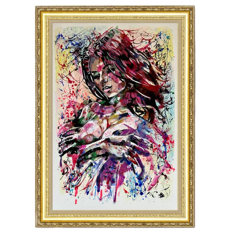 Original Abstract Portrait Painting by Misty Lady