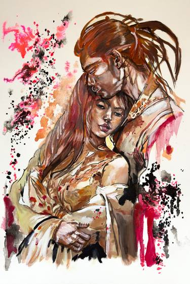 Original Figurative Love Paintings by Misty Lady