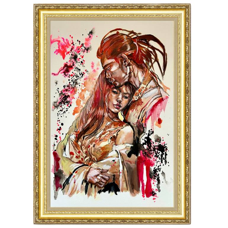 Original Contemporary Love Painting by Misty Lady