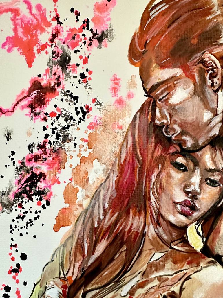 Original Contemporary Love Painting by Misty Lady