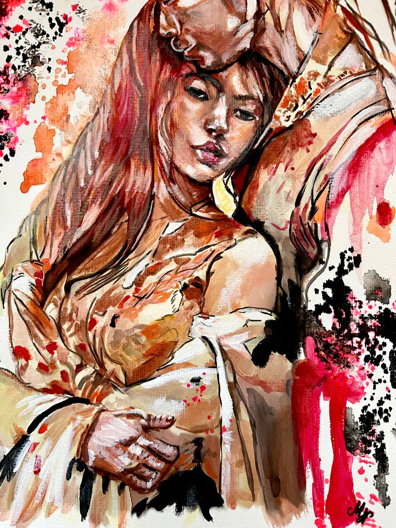 Original Contemporary Love Painting by Misty Lady