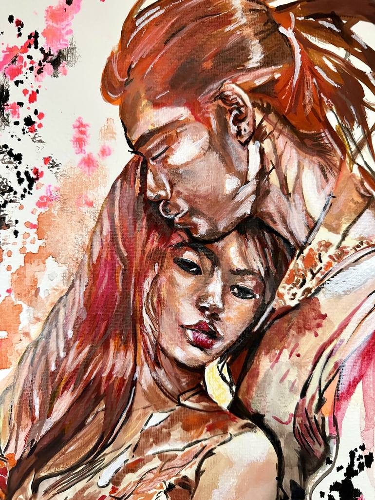 Original Contemporary Love Painting by Misty Lady