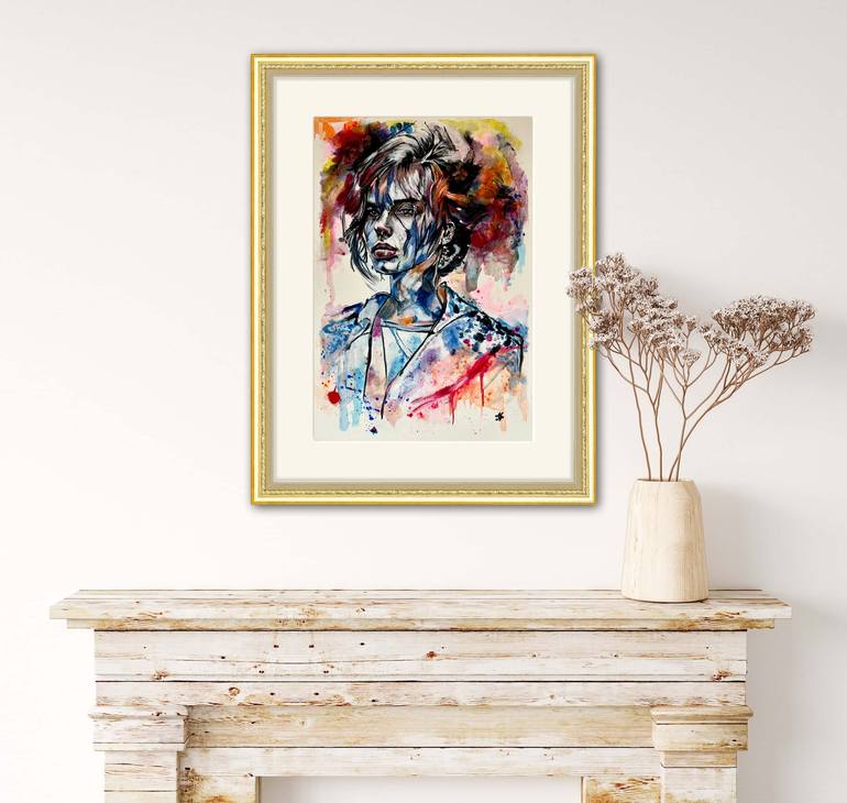 Original Abstract Portrait Painting by Misty Lady