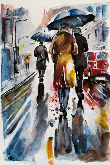 Original Fine Art Cities Paintings by Misty Lady