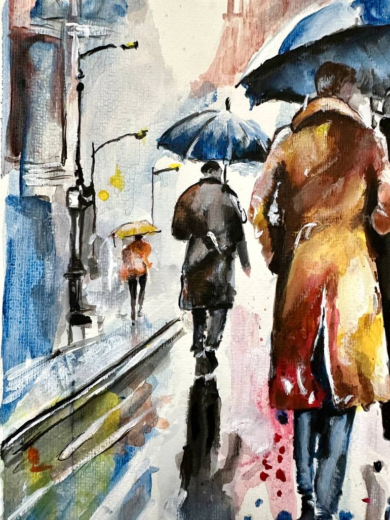 Original Contemporary Cities Painting by Misty Lady