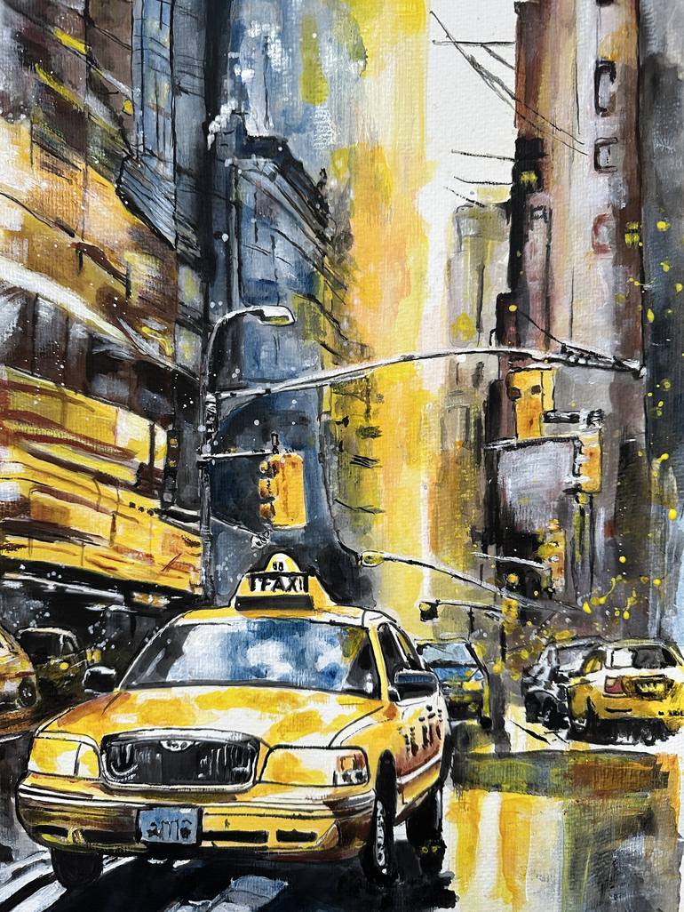 Original Contemporary Cities Painting by Misty Lady