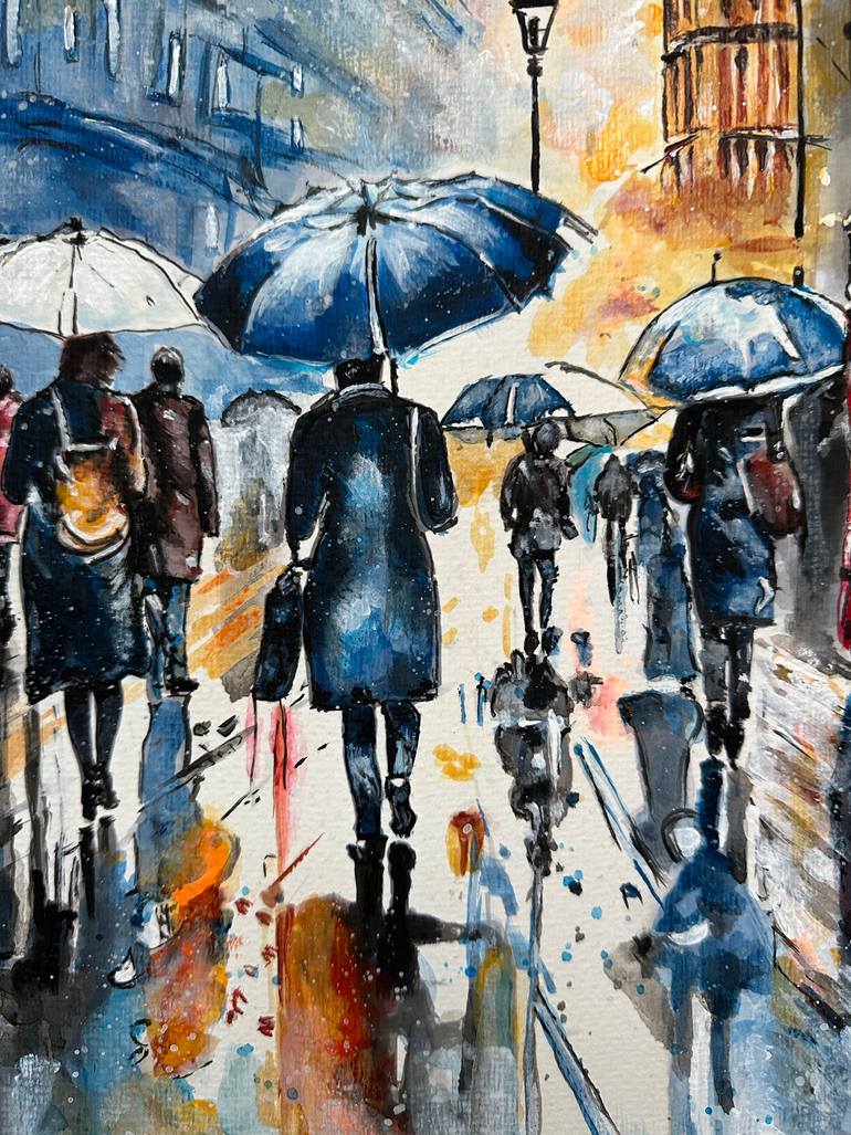 Original Abstract Cities Painting by Misty Lady