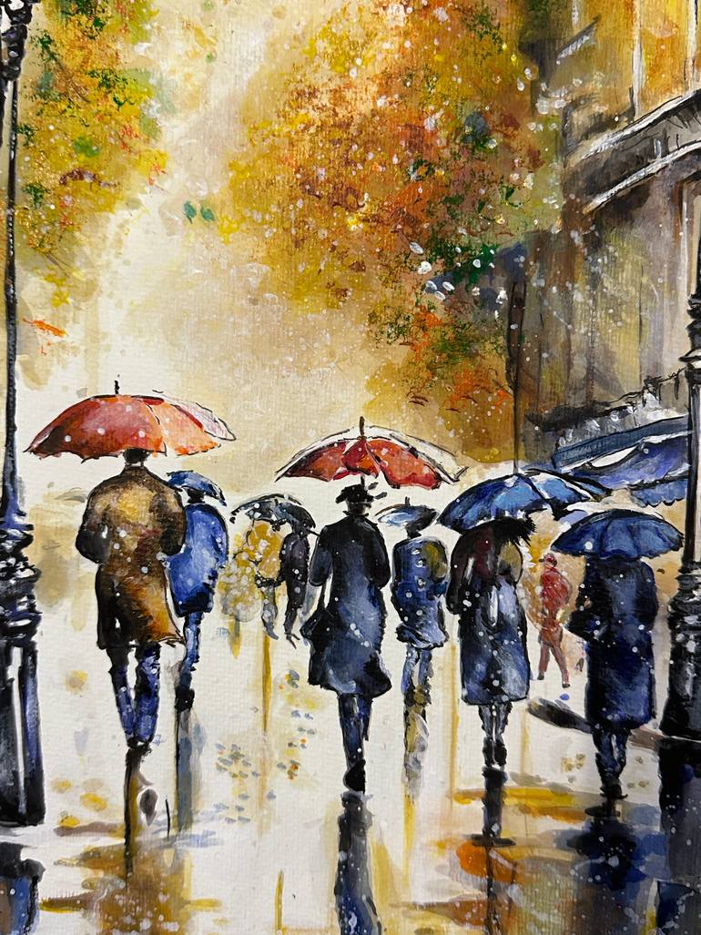 Original Contemporary Cities Painting by Misty Lady