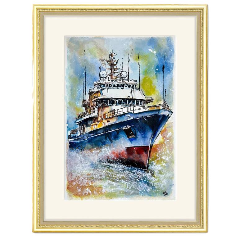 Original Ship Painting by Misty Lady