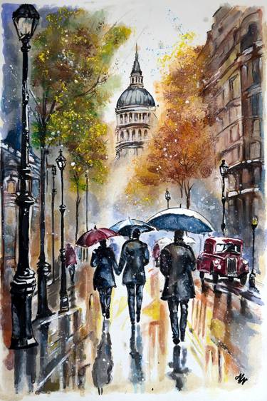 Original Impressionism Cities Paintings by Misty Lady