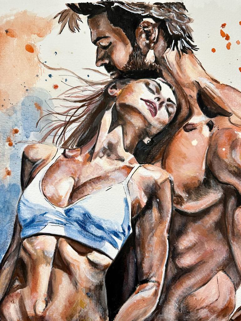 Original Figurative Love Painting by Misty Lady