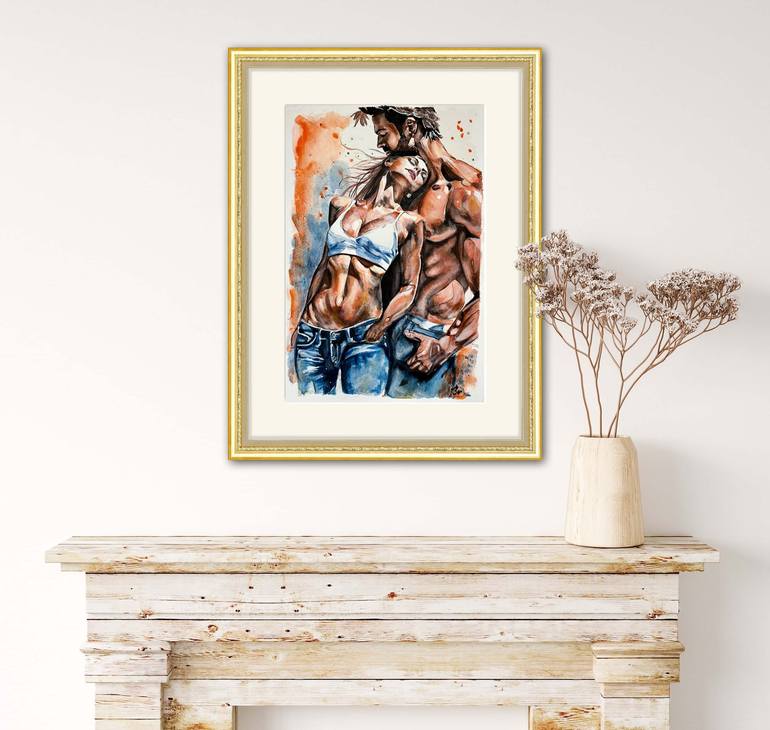 Original Figurative Love Painting by Misty Lady