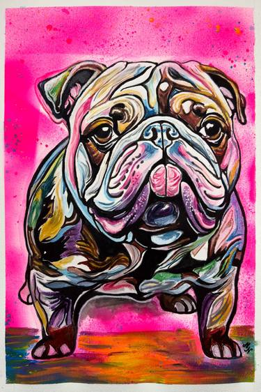 Original Pop Art Dogs Paintings by Misty Lady