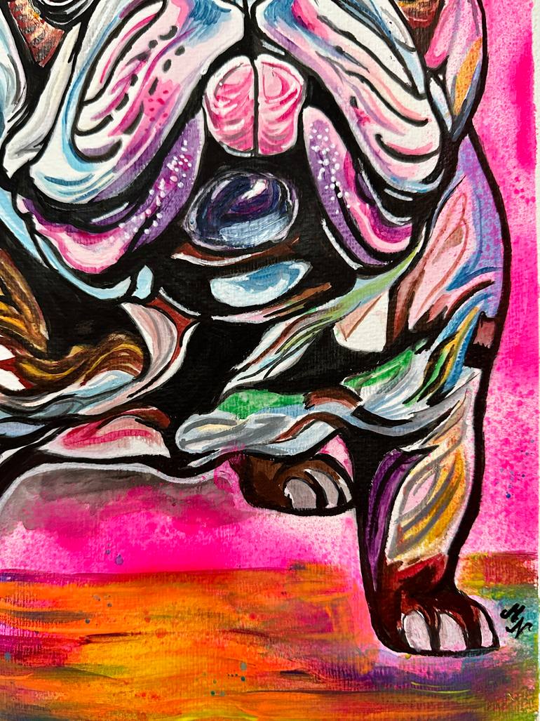 Original Figurative Dogs Painting by Misty Lady