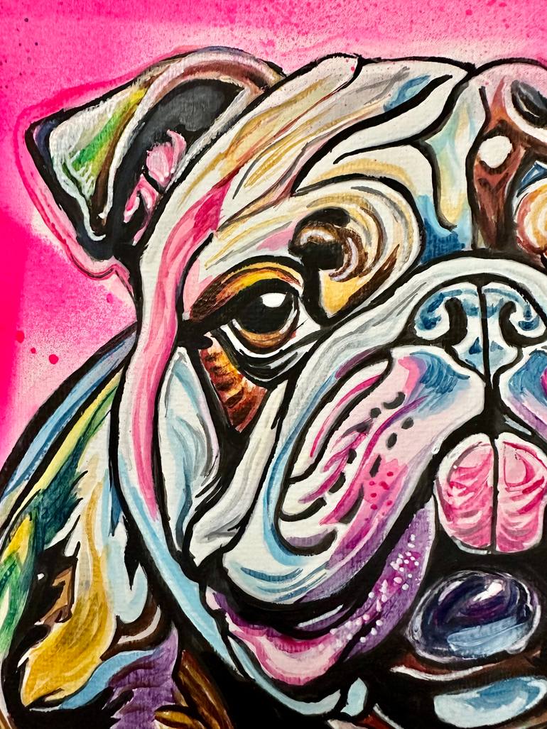 Original Figurative Dogs Painting by Misty Lady