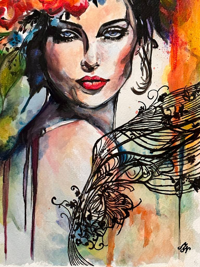 Original Contemporary People Painting by Misty Lady