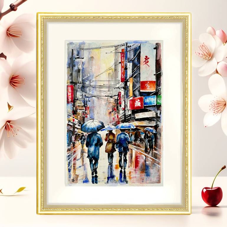 Original Impressionism Cities Painting by Misty Lady