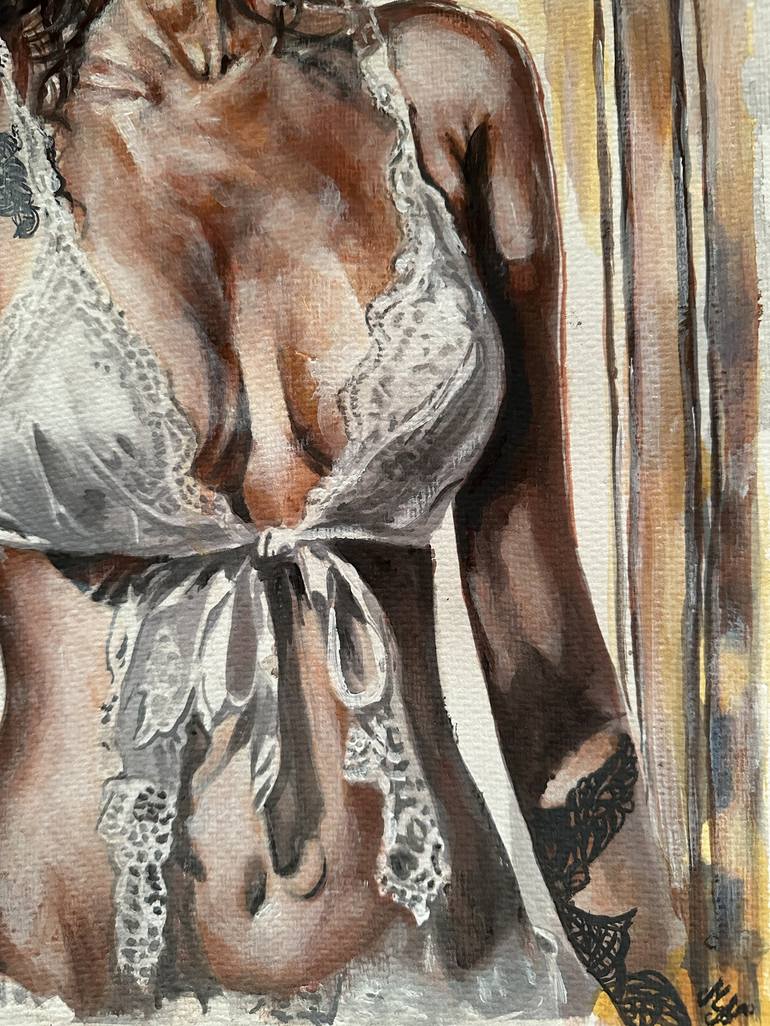 Original Fine Art Nude Painting by Misty Lady