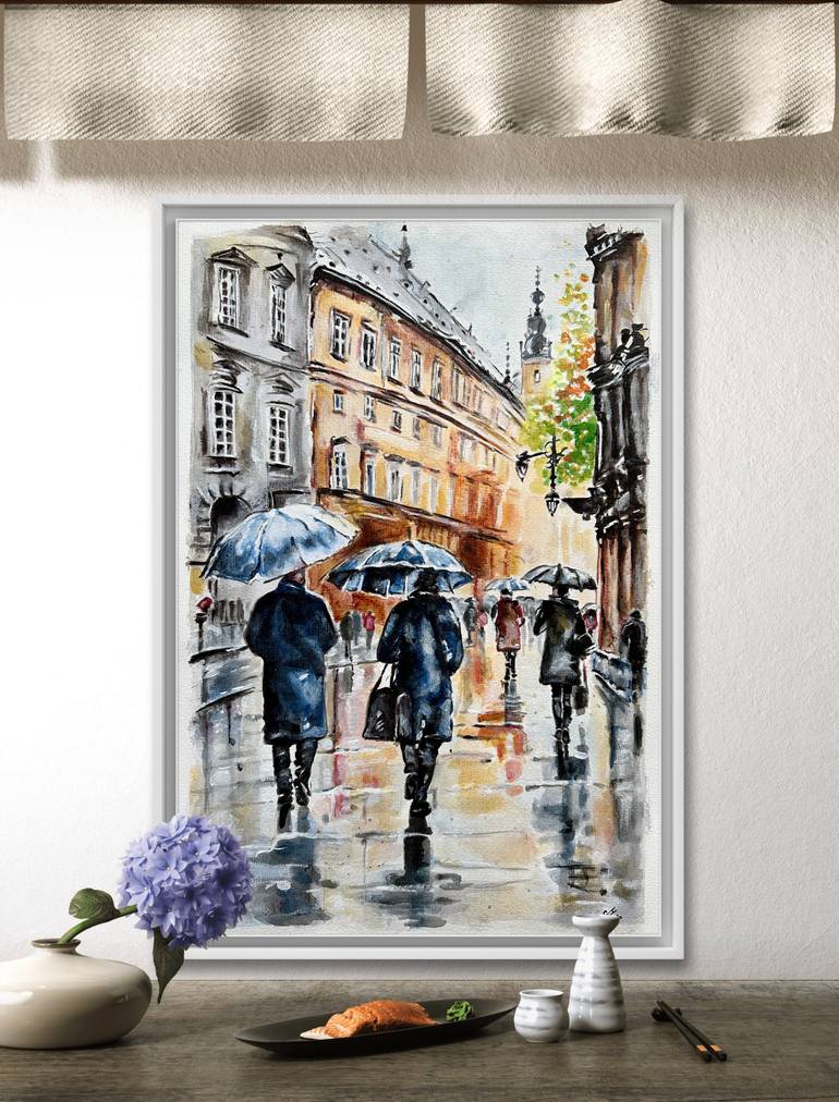 Original Contemporary Cities Painting by Misty Lady