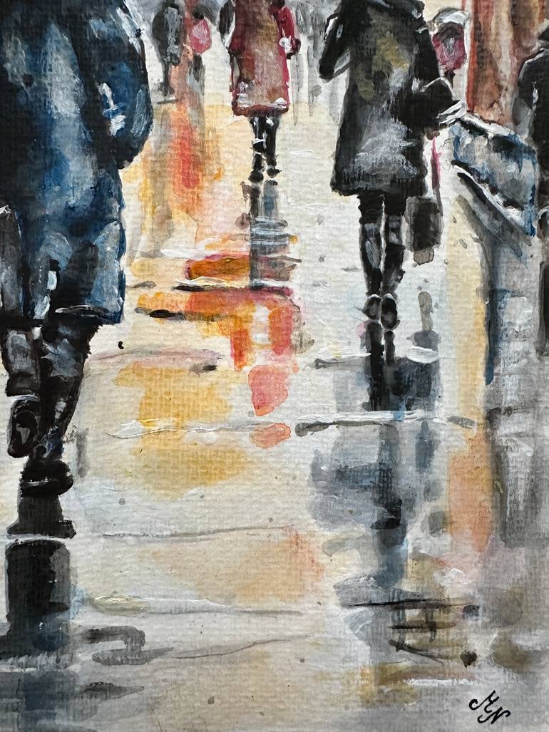 Original Contemporary Cities Painting by Misty Lady