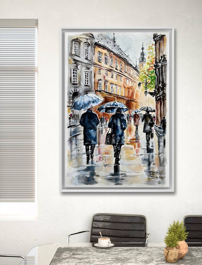 Original Contemporary Cities Painting by Misty Lady