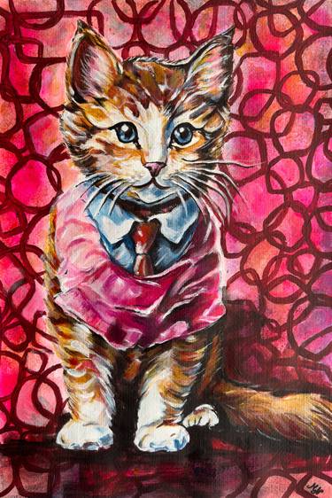 Original Abstract Cats Paintings by Misty Lady