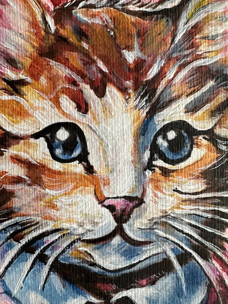 Original Abstract Cats Painting by Misty Lady