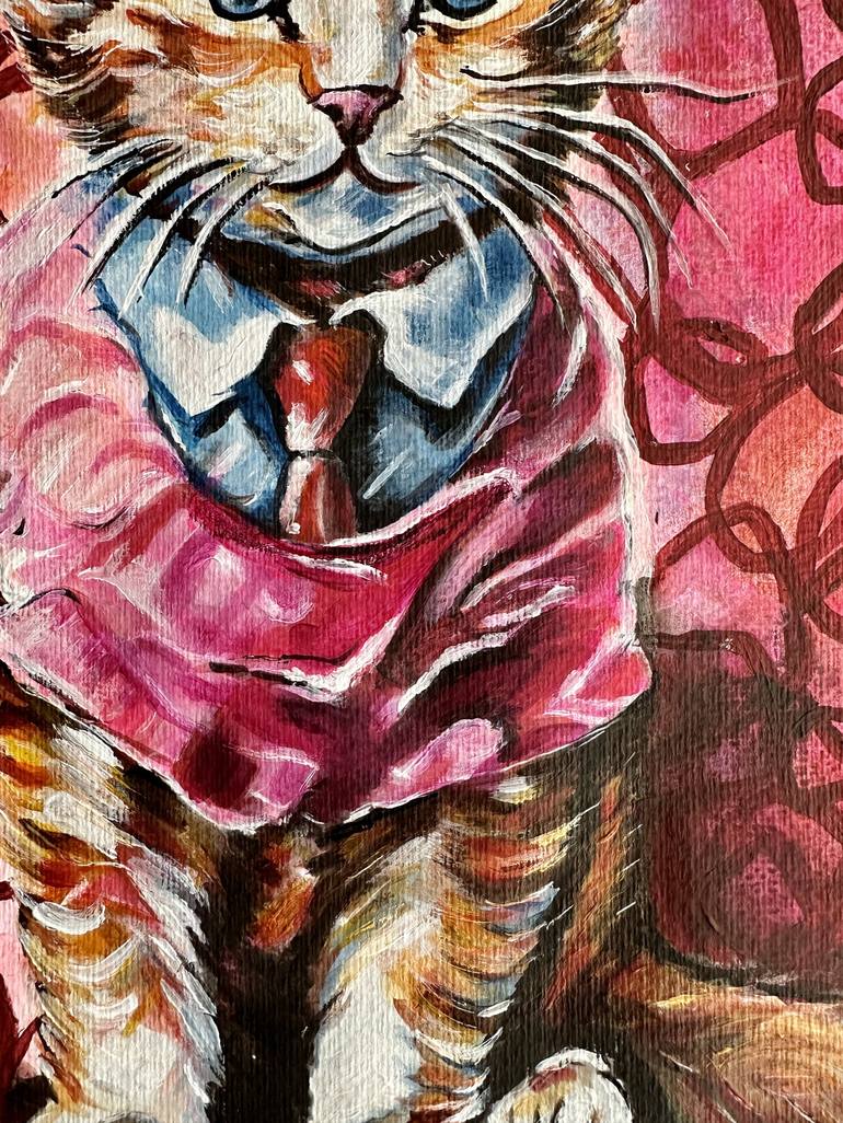 Original Abstract Cats Painting by Misty Lady