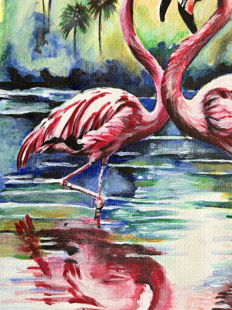 Original Impressionism Animal Painting by Misty Lady