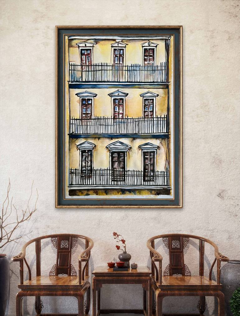 Original Abstract Architecture Painting by Misty Lady