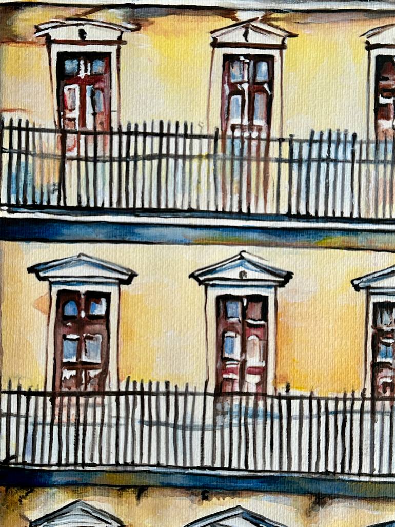 Original Abstract Architecture Painting by Misty Lady