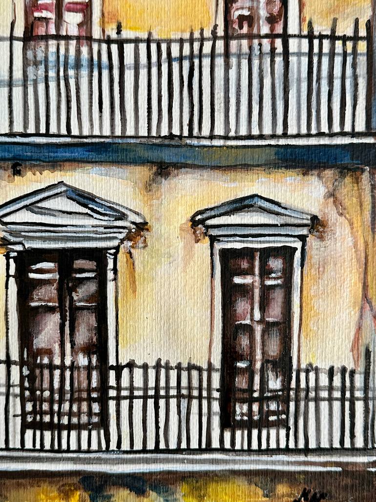 Original Abstract Architecture Painting by Misty Lady