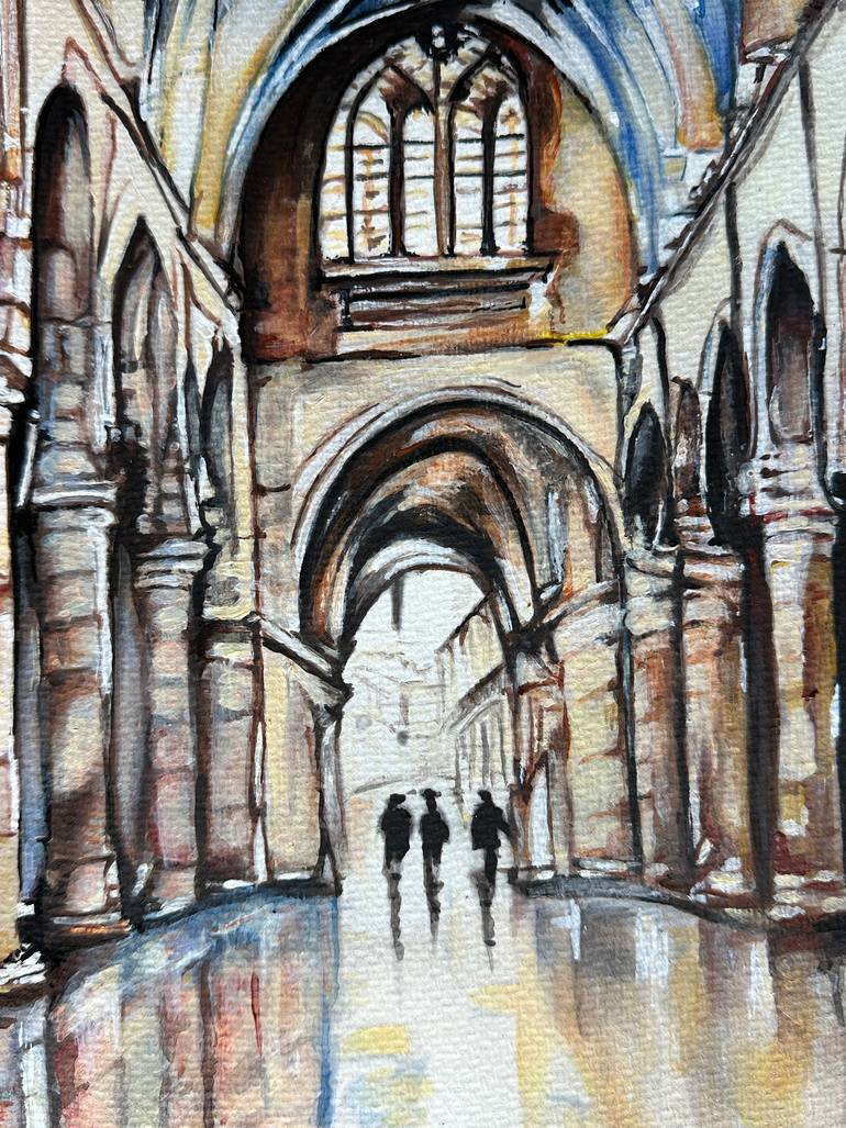 Original Contemporary Architecture Painting by Misty Lady