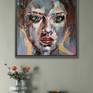 Textured emotional portrait of woman