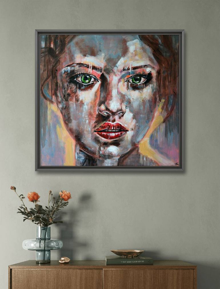 Original Abstract Expressionism People Painting by Misty Lady
