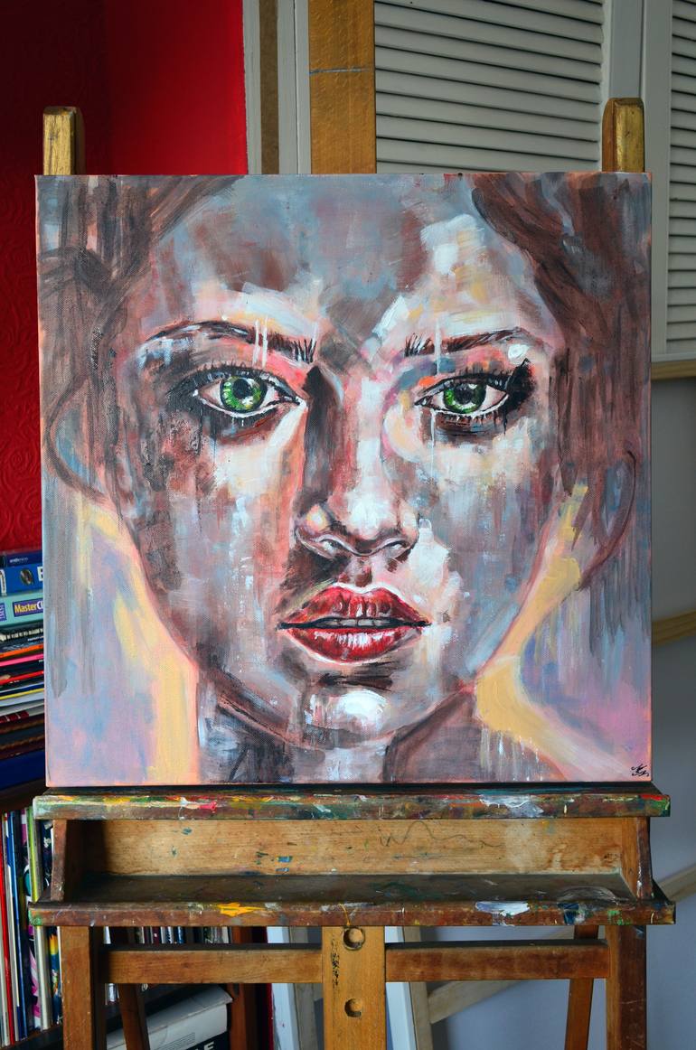 Original Abstract Expressionism People Painting by Misty Lady