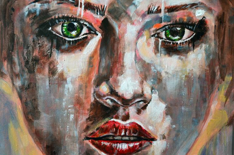 Original Abstract Expressionism People Painting by Misty Lady