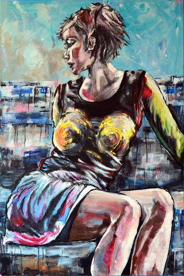Original Abstract Portrait Paintings by Misty Lady