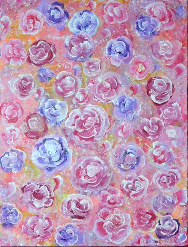 Original Abstract Floral Paintings by Misty Lady