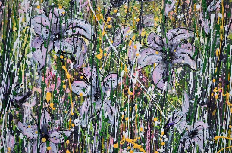 Original Modern Floral Painting by Misty Lady