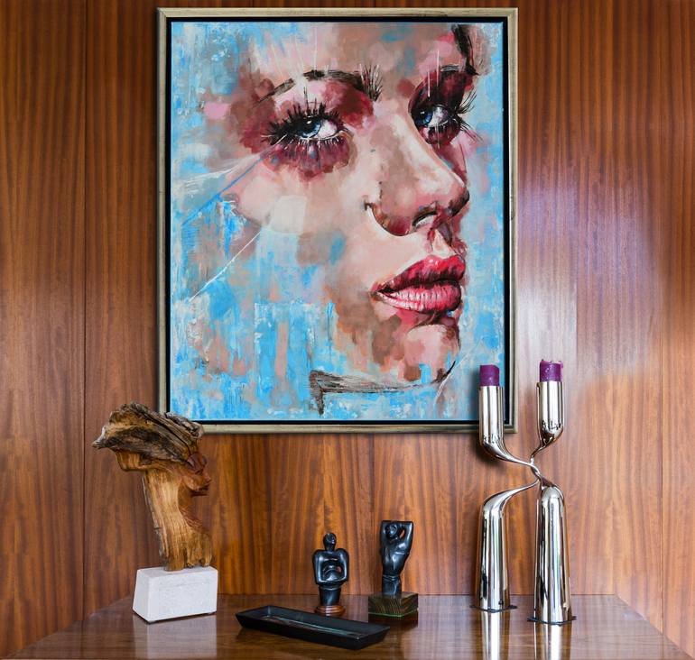 Original Abstract Portrait Painting by Misty Lady