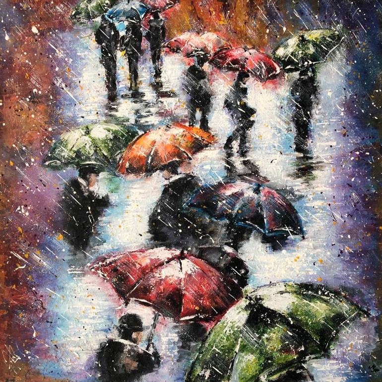 Original Abstract People Painting by Misty Lady