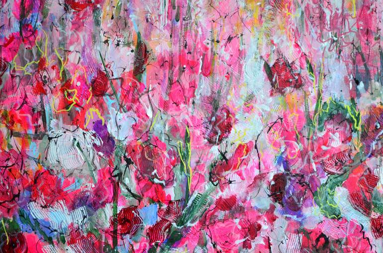 Original Abstract Floral Painting by Misty Lady