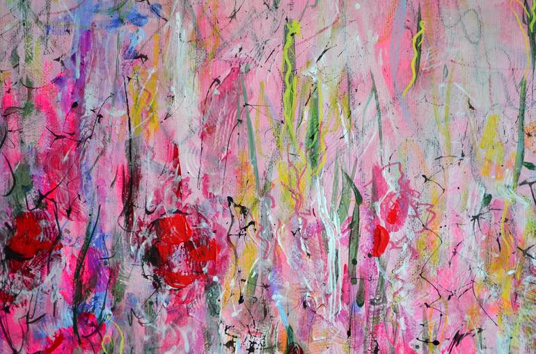 Original Abstract Floral Painting by Misty Lady