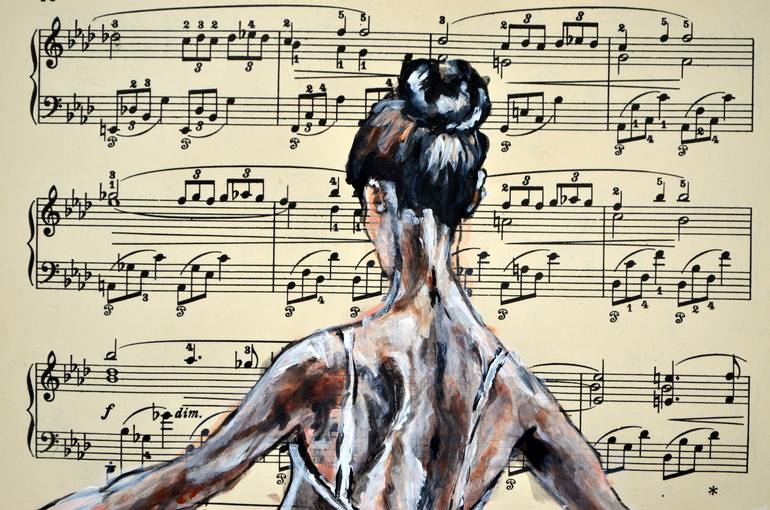 Original Modern People Painting by Misty Lady