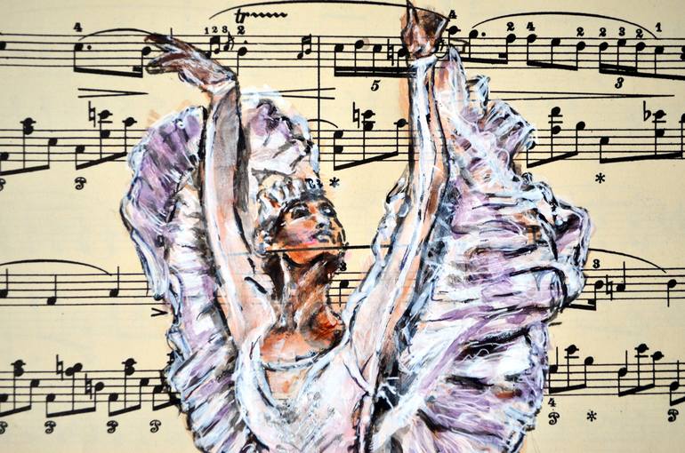 Original Figurative People Painting by Misty Lady