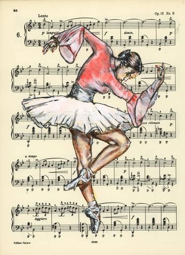 Frmed ballerina XLI- Vintage Music Page thumb