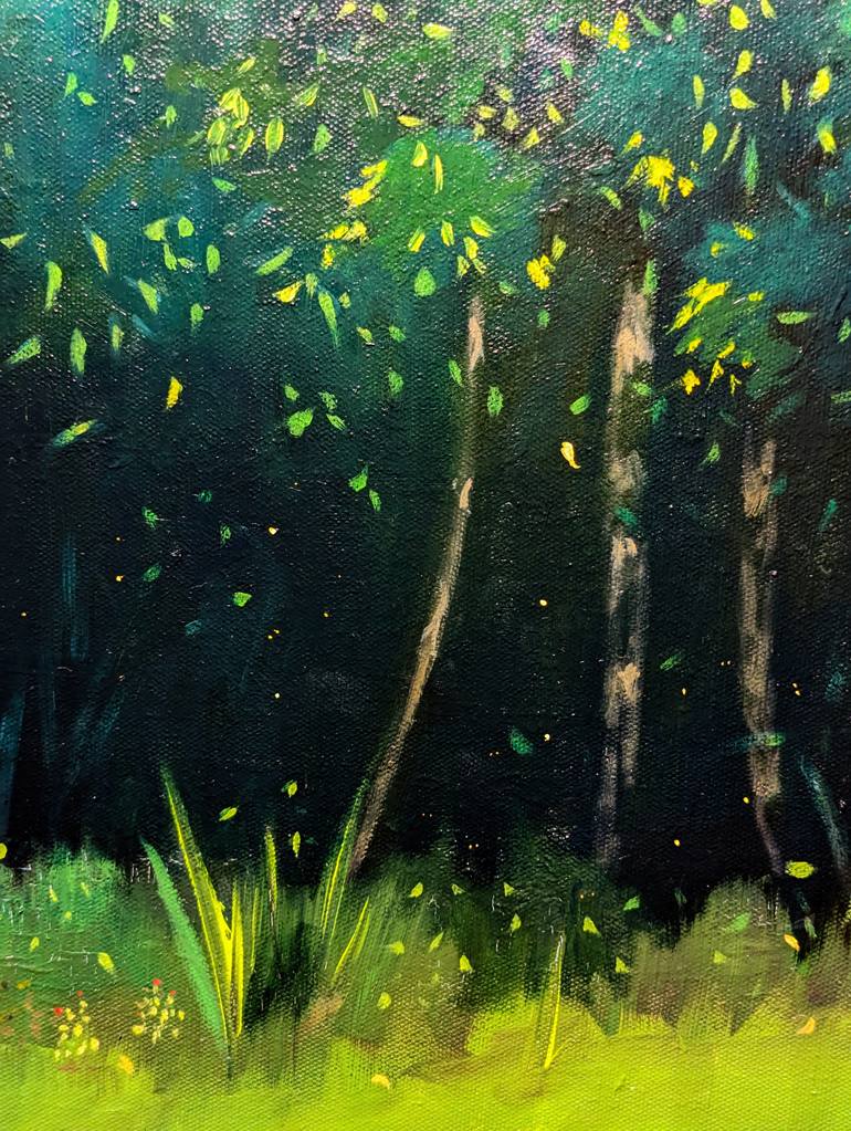 Original Art Deco Landscape Painting by Ranga J