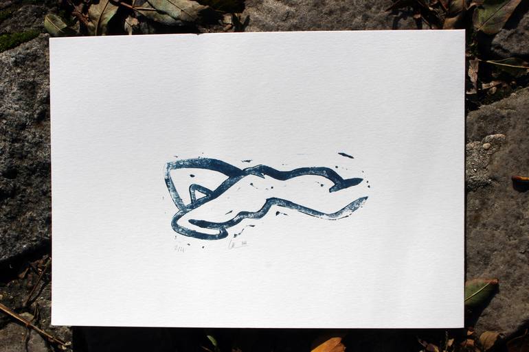 Original Abstract Nude Printmaking by Stephanie Larene